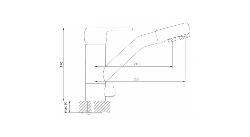 картинка Смеситель Dr. Gans DG-02 высокий излив серый 