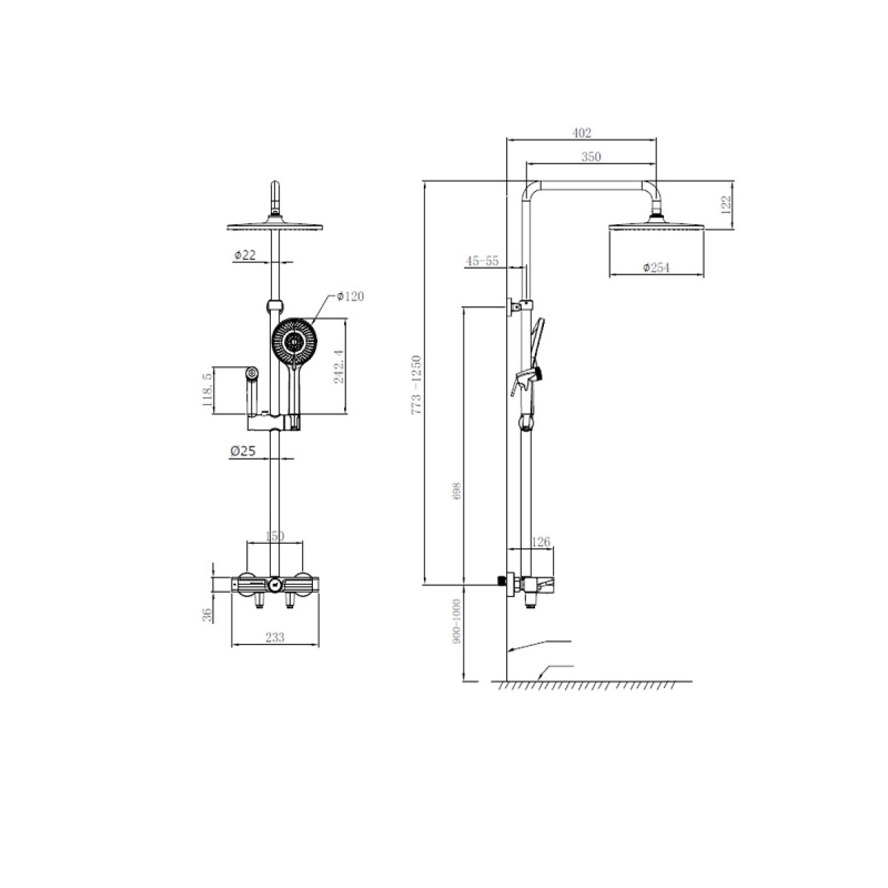 картинка Душевая система Oulin OL-HT-2605  картинка Душевая система Oulin OL-HT-2605