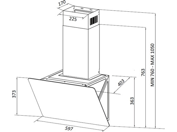 картинка Кухонная вытяжка наклонная Midea MH60AN364GW белая 