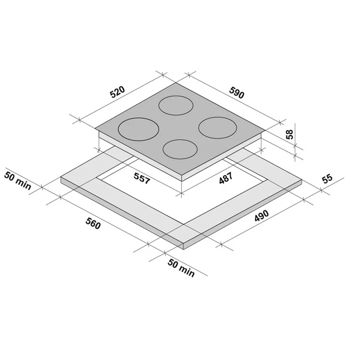 картинка Индукционная варочная панель Krona FORTE 60 BL 