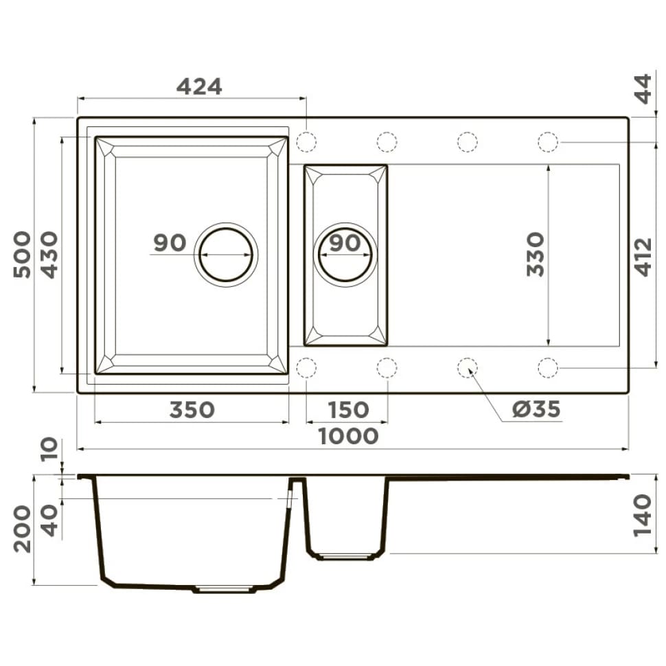 картинка Мойка Omoikiri SAKAIME 100-2 