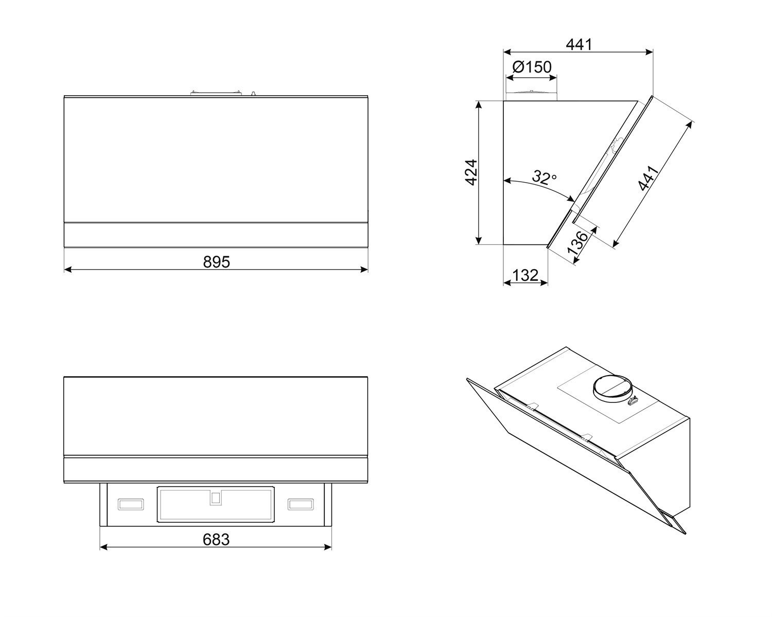 картинка Кухонная вытяжка Smeg KV694R 