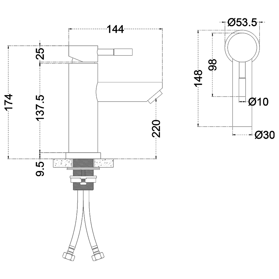 картинка Смеситель Melana F610101PVD-B TONDO черный 