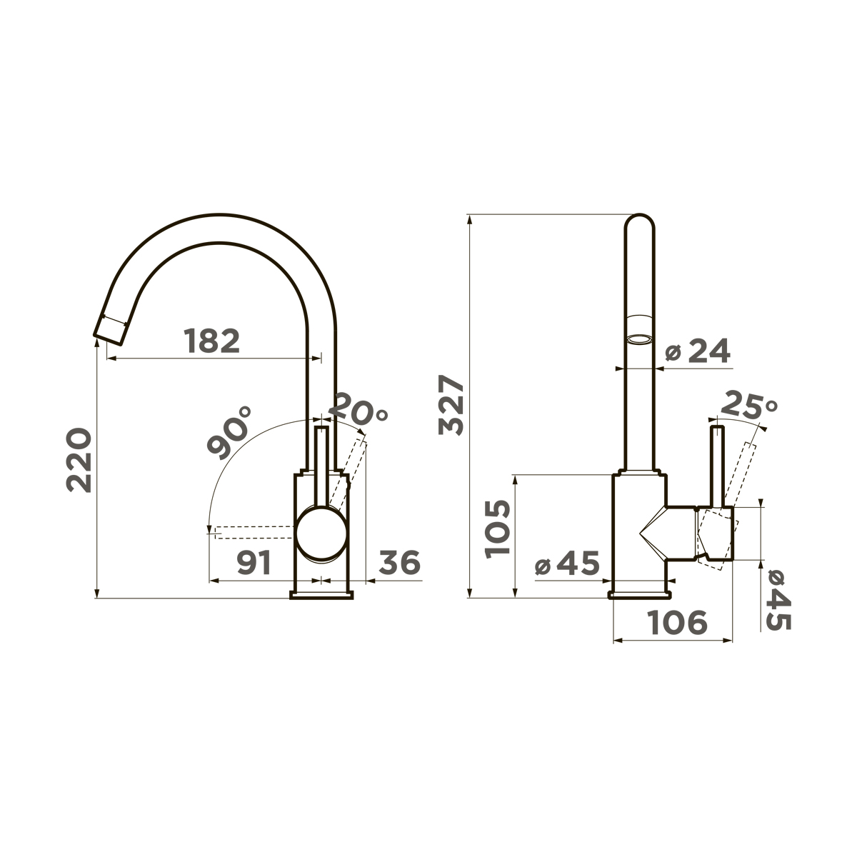 картинка Смеситель Omoikiri SHINAGAWA-GB 