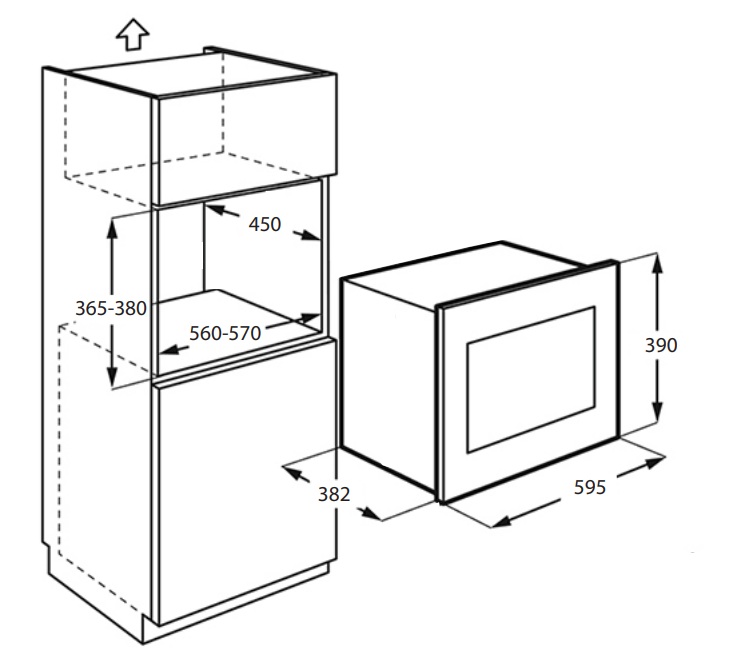картинка Микроволновая печь встраиваемая Monsher MMH 1525 Noir 