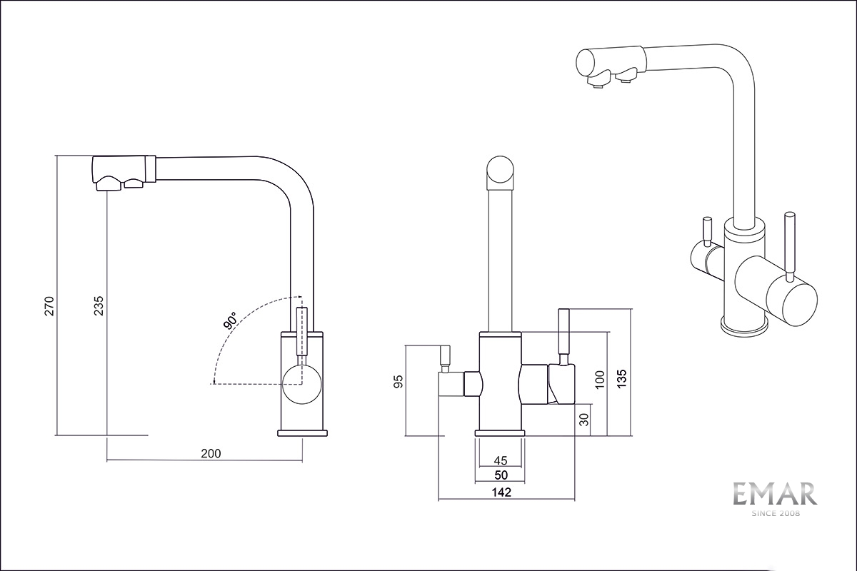 картинка Смеситель Emar EC-3003 