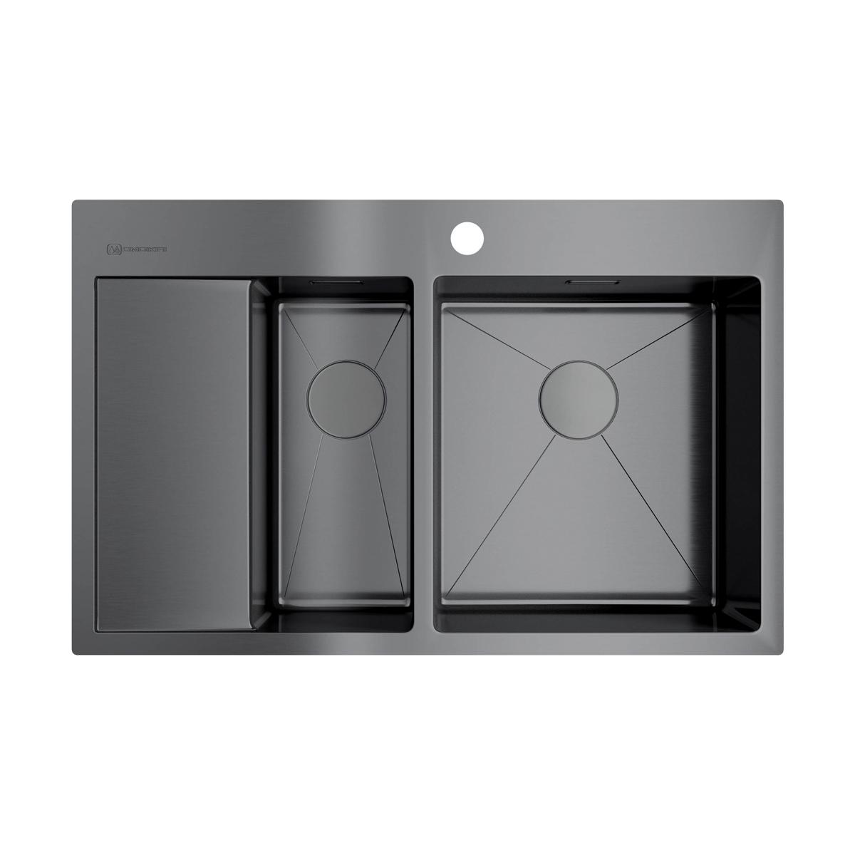 картинка Мойка для кухни Omoikiri Akisame-78-2-GM-R  картинка Мойка для кухни Omoikiri Akisame-78-2-GM-R