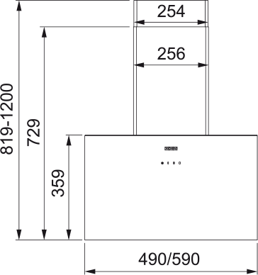 картинка Кухонная вытяжка наклонная Franke LENS BK 60 черная 