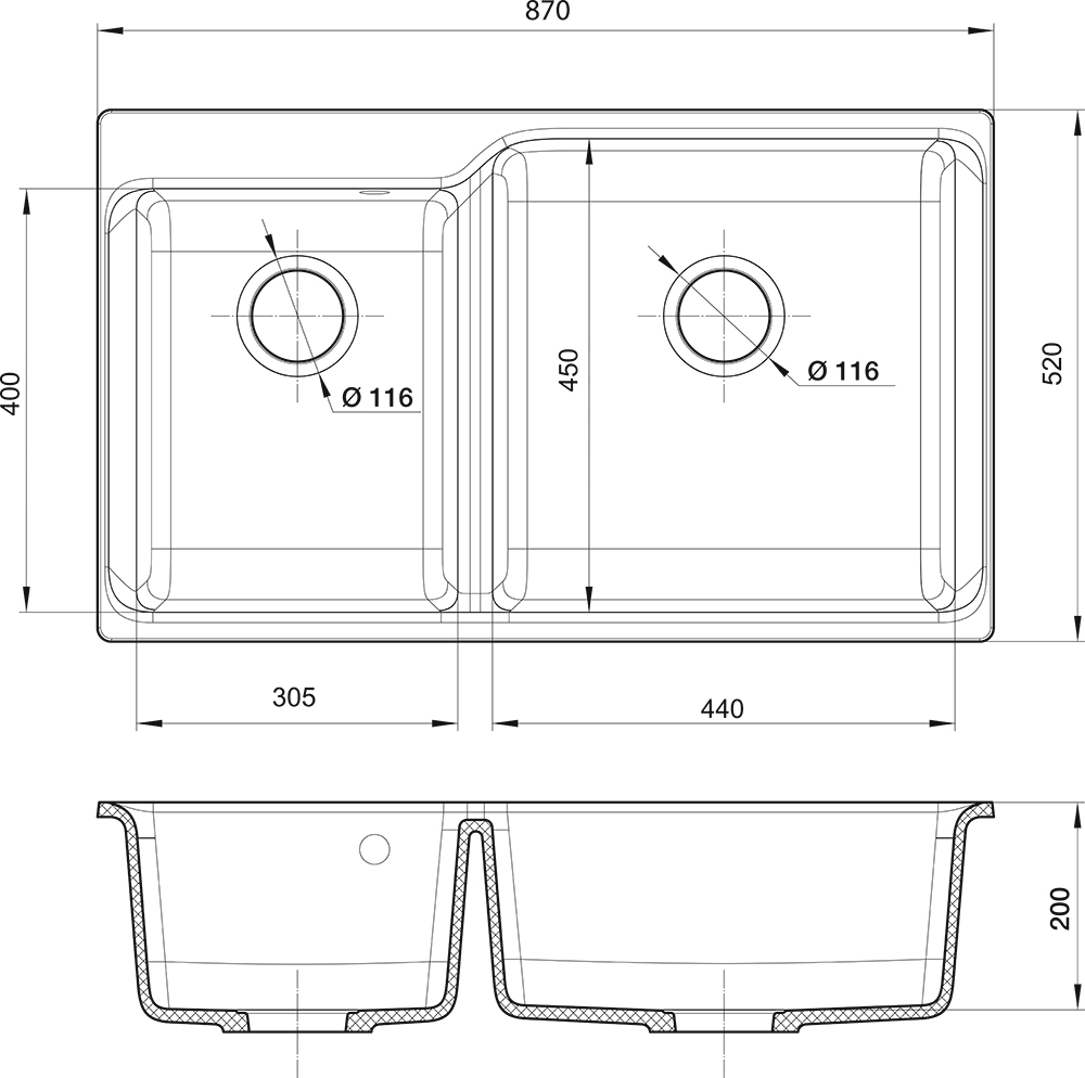 картинка Мойка для кухни Rivelato AXEL X-90D  картинка Мойка для кухни Rivelato AXEL X-90D