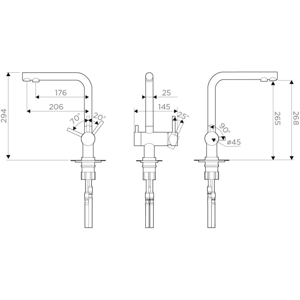 картинка Смеситель Omoikiri PURE DROP LITE + NAGANO C 
