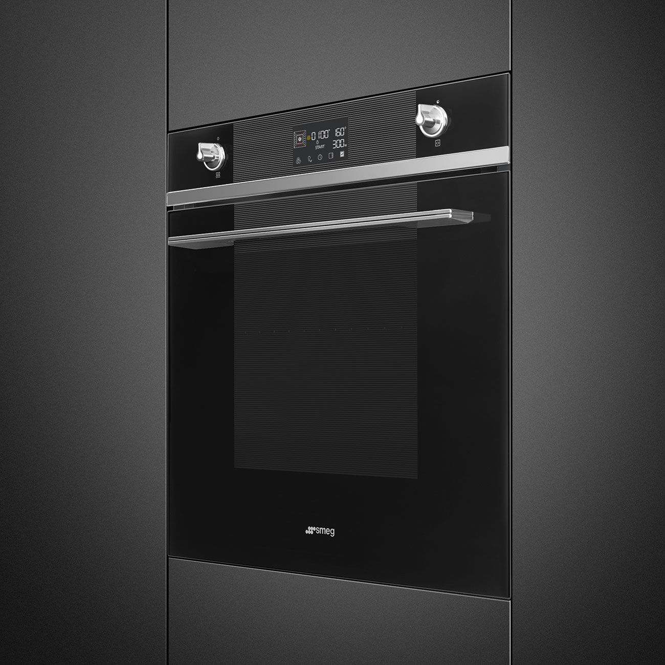 картинка Электрический духовой шкаф с СВЧ Smeg SO6102M2N  картинка Электрический духовой шкаф с СВЧ Smeg SO6102M2N