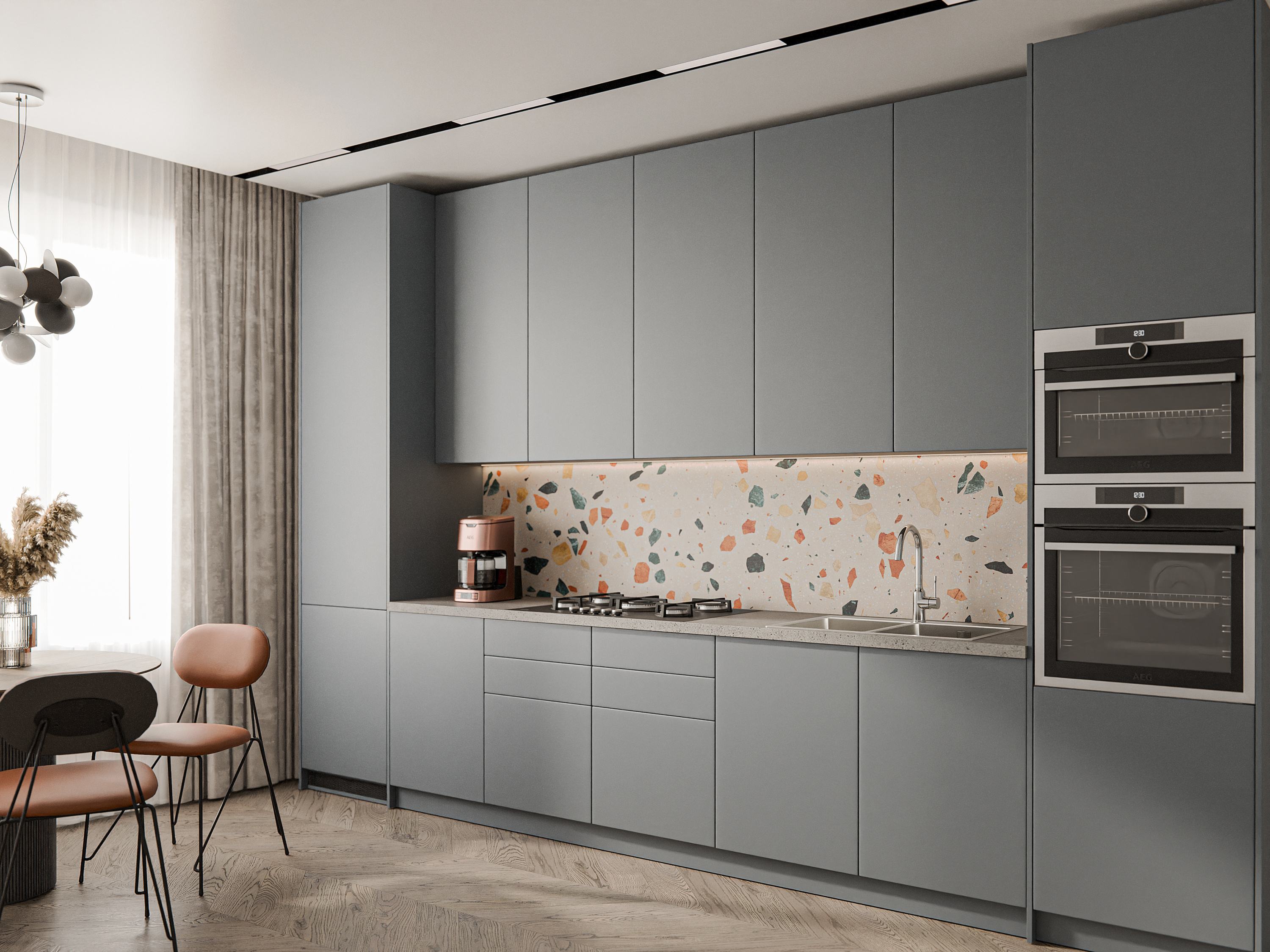 картинка Мойка для кухни Rivelato Rinox 7450 2В PVD black 