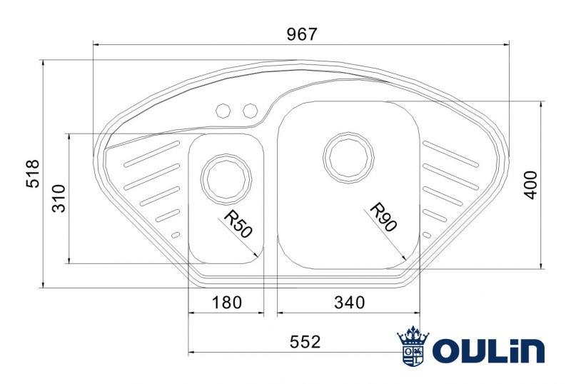 картинка Мойка для кухни Oulin OL-310  картинка Мойка для кухни Oulin OL-310