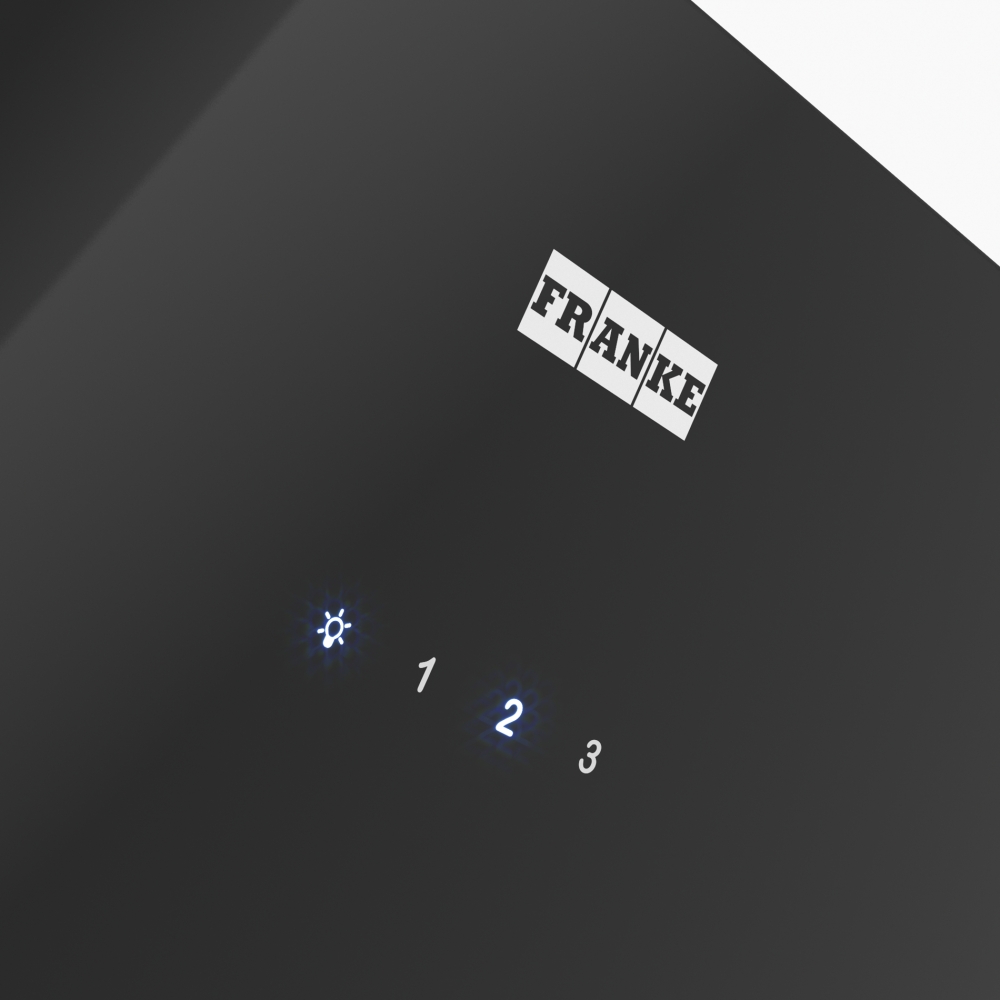 картинка Кухонная вытяжка наклонная Franke LENS BK/SS 60 черная 