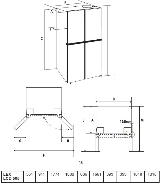 картинка Отдельностоящий холодильник Lex LCD505WGID 