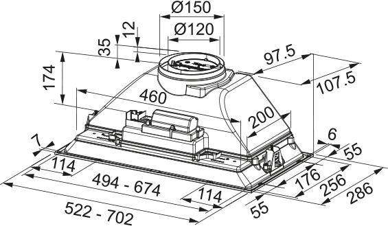 картинка Кухонная вытяжка полновстраиваемая Franke Box FBI 525 BK черная  картинка Кухонная вытяжка полновстраиваемая Franke Box FBI 525 BK черная