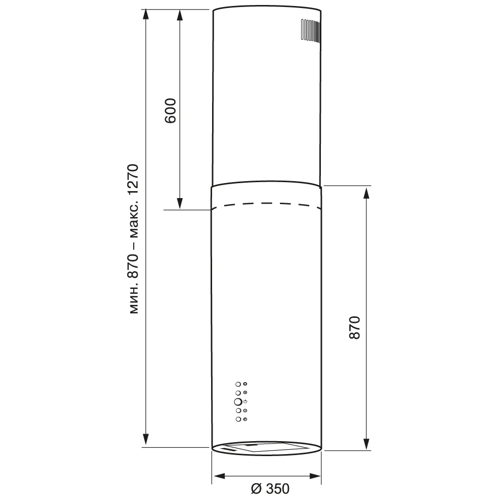 картинка Кухонная вытяжка Krona TINA ISOLA 350 BLACK 3P 