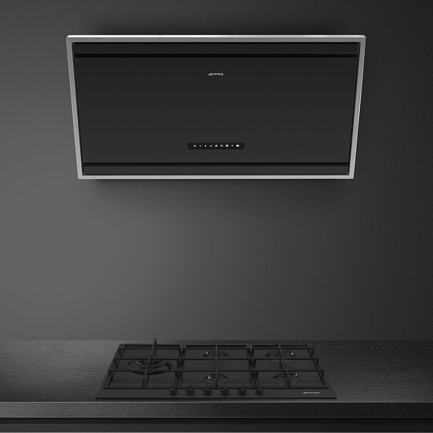 картинка Кухонная вытяжка Smeg KV394MB черный матовый  картинка Кухонная вытяжка Smeg KV394MB черный матовый