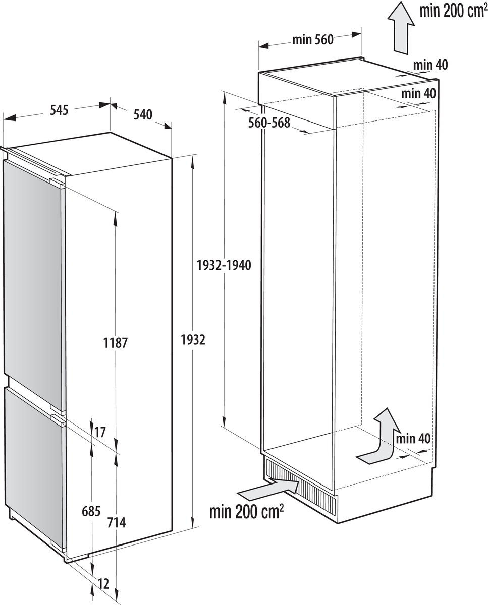 картинка Встраиваемый холодильник Gorenje NRKI519E82WF  картинка Встраиваемый холодильник Gorenje NRKI519E82WF