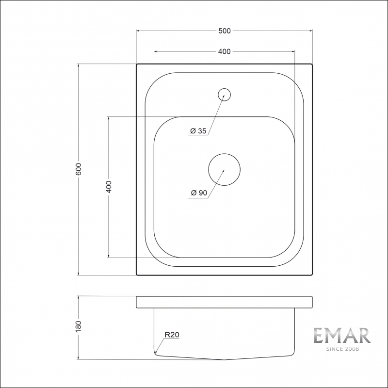 картинка Мойка для кухни Emar ЕМ-5060  картинка Мойка для кухни Emar ЕМ-5060
