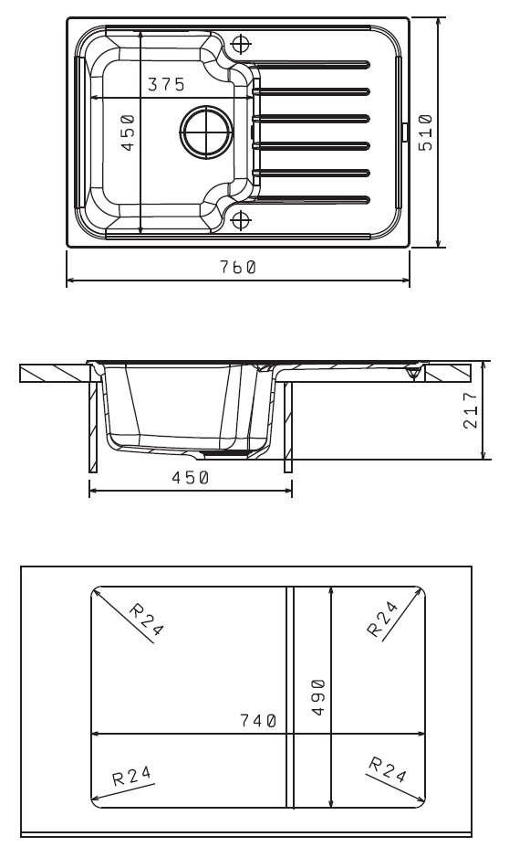 картинка Мойка для кухни Florentina ТАИС-760 шампань 
