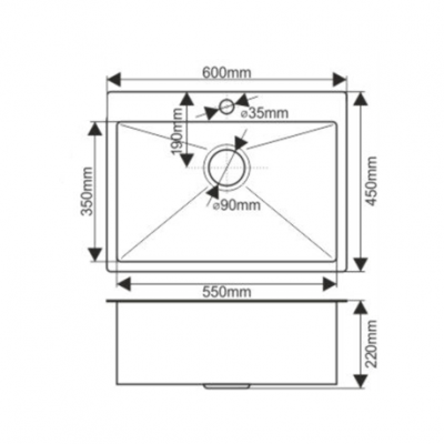 картинка Мойка для кухни Melana D6045H PROFLINE сатин  картинка Мойка для кухни Melana D6045H PROFLINE сатин