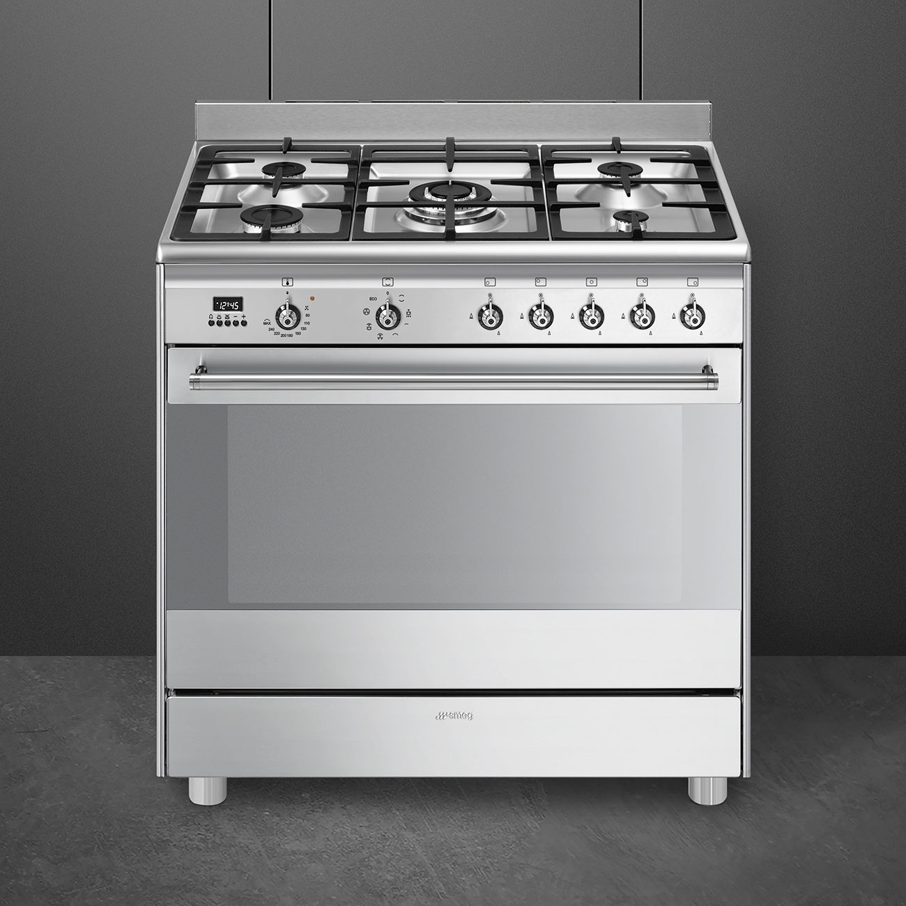 картинка Комбинированная кухонная плита Smeg SUK91MFX9  картинка Комбинированная кухонная плита Smeg SUK91MFX9