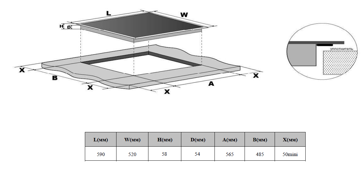 картинка Индукционная варочная панель Weissgauff HI 640 BSC 