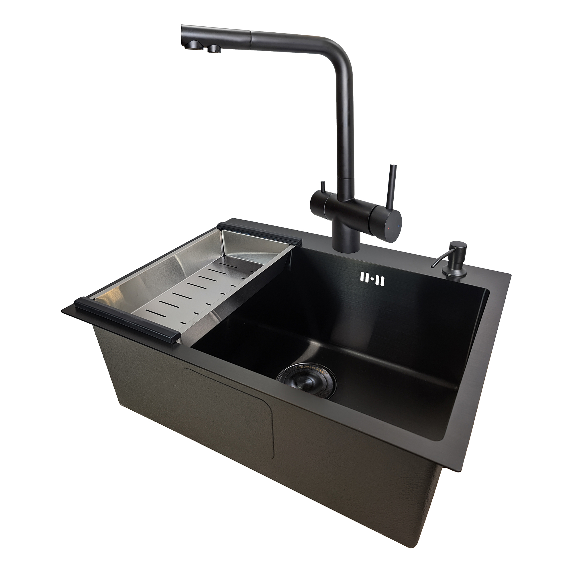 картинка Комплект мойка и смеситель Gerda 6045 G+SM.Black 