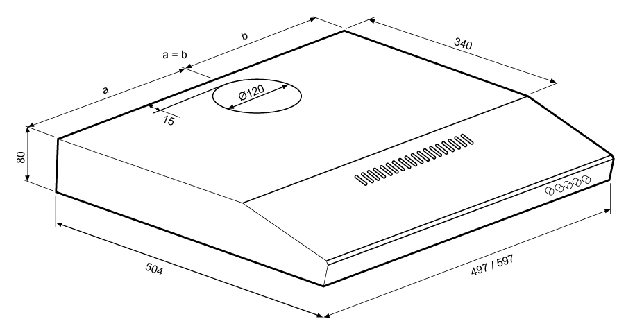 картинка Кухонная вытяжка Krona JESSICA SLIM 600 INOX PUSH BUTTON 