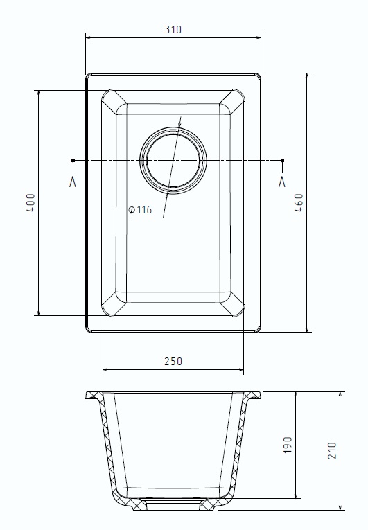 картинка Мойка для кухни Rivelato BERKANA BK-25  картинка Мойка для кухни Rivelato BERKANA BK-25