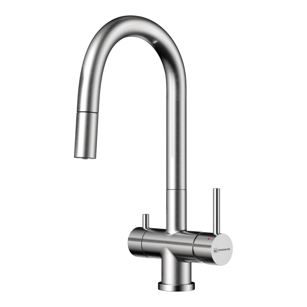 картинка Смеситель Omoikiri AKITA-S-BN нержавеющая сталь 