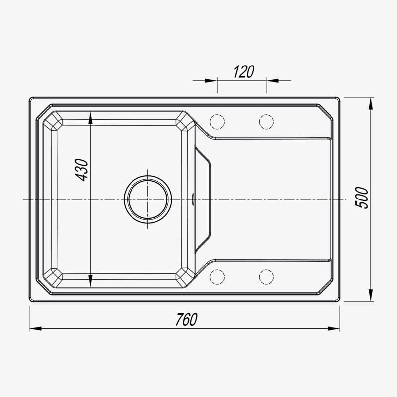 картинка Мойка для кухни Dr. Gans Кардинал 760 