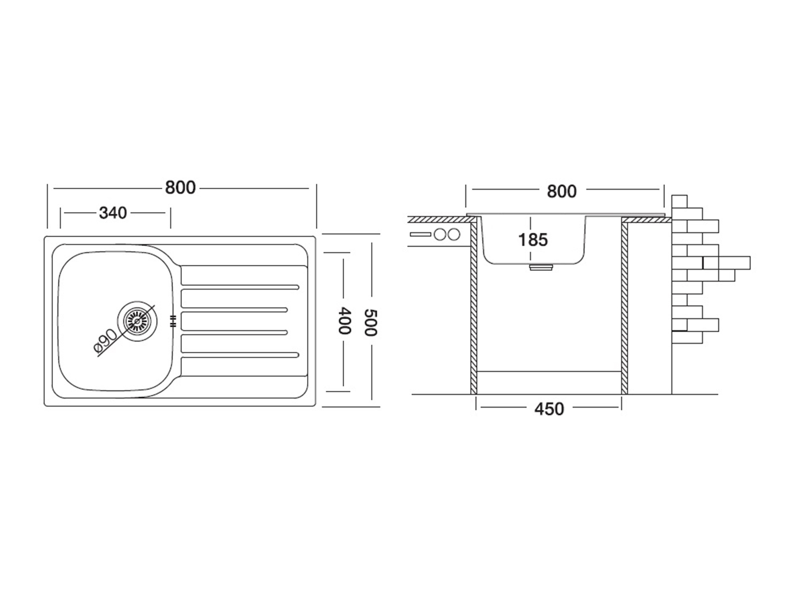 картинка Мойка Ukinox GRP800.500 -GT8K 1R 