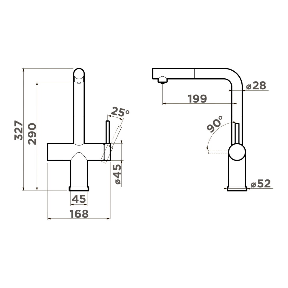 картинка Смеситель Omoikiri KARATSU-S вороненая сталь (gm)  