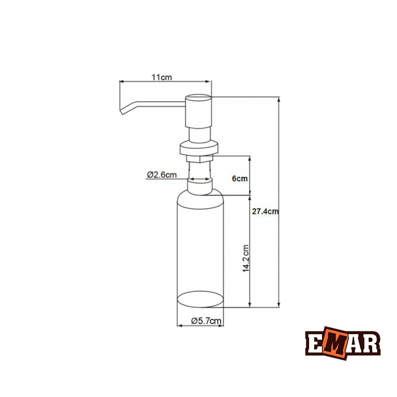 картинка Дозатор для мыла Emar ЕД-401D.PVD Coppery  картинка Дозатор для мыла Emar ЕД-401D.PVD Coppery