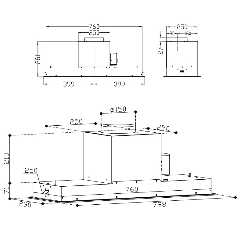 картинка Кухонная вытяжка Korting KHI 9099 ICGN 