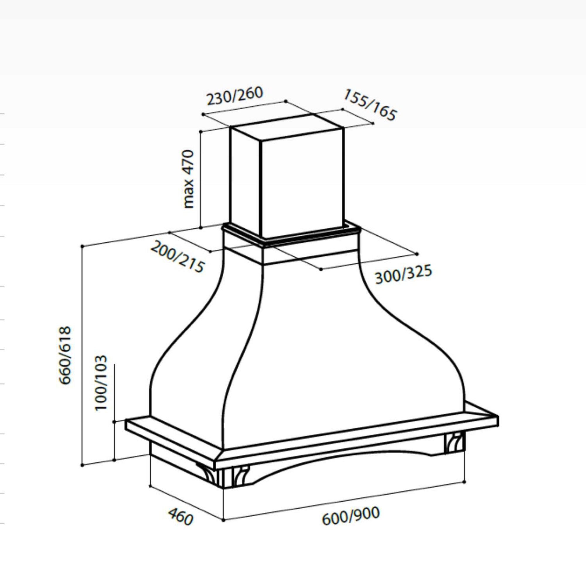 картинка Кухонная вытяжка Lex PARMA 600 IVORY 