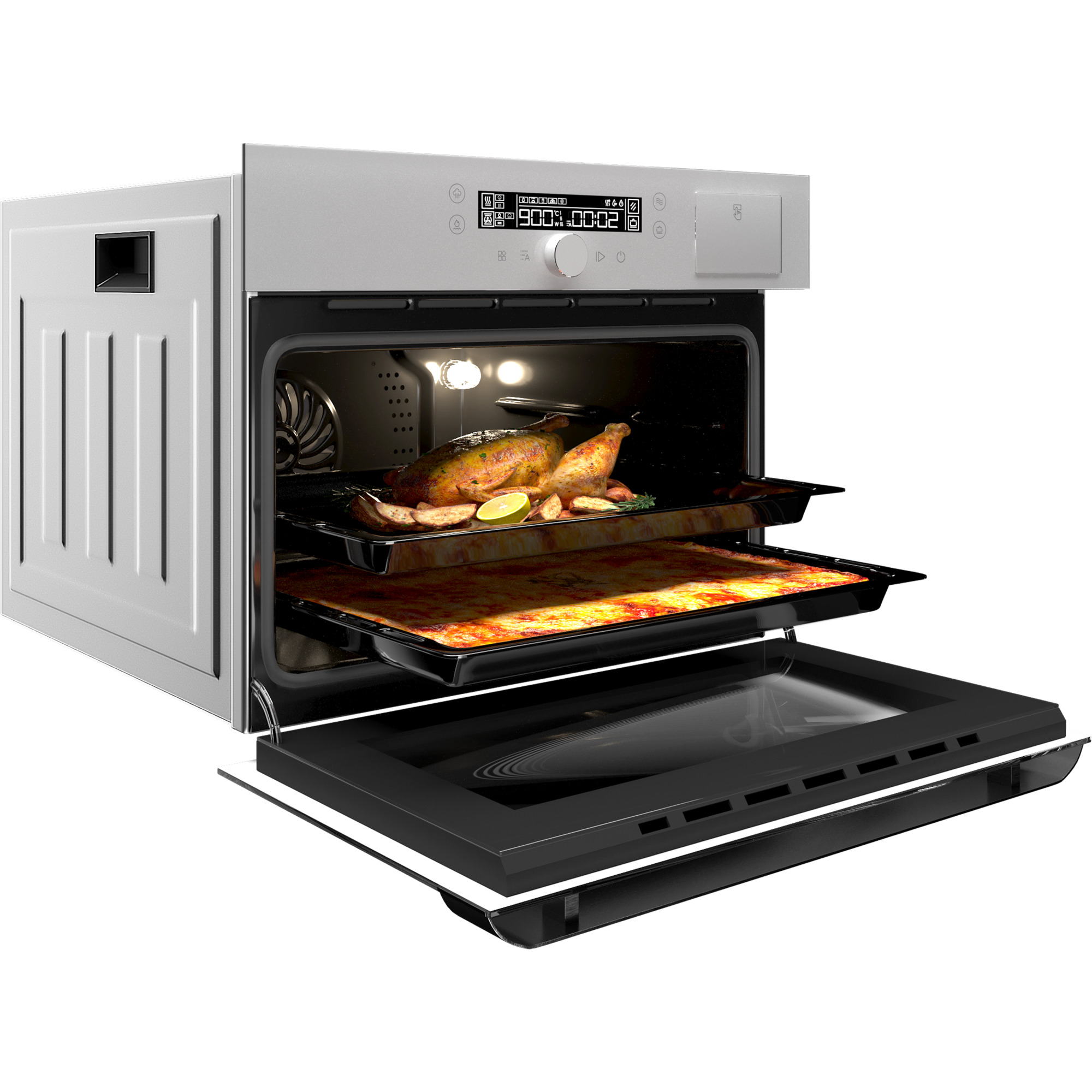 картинка Электрический духовой шкаф с функцией пароварки и СВЧ Hiberg MS-VM 5115 W SMART 