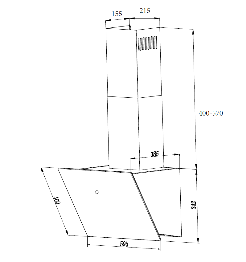 картинка Кухонная вытяжка Weissgauff TAU 60 TC BL 