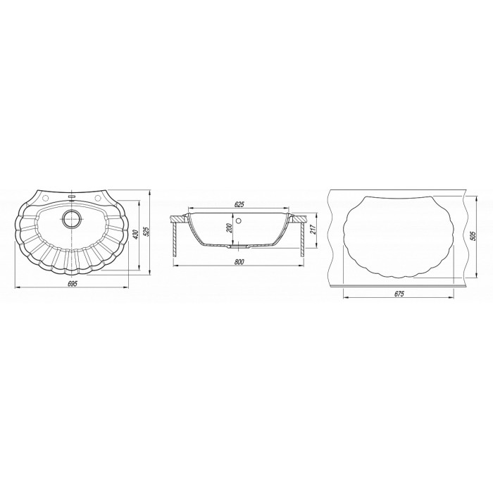 картинка Мойка для кухни Florentina Гребешок 