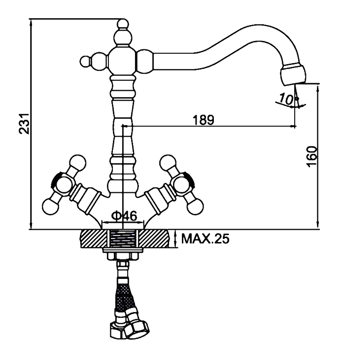 картинка Смеситель Ledeme H19C L4019C бронза 
