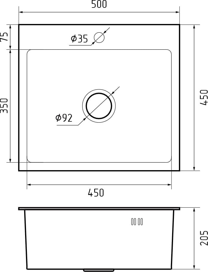 картинка Мойка для кухни Granfest 5045 PVD графит 