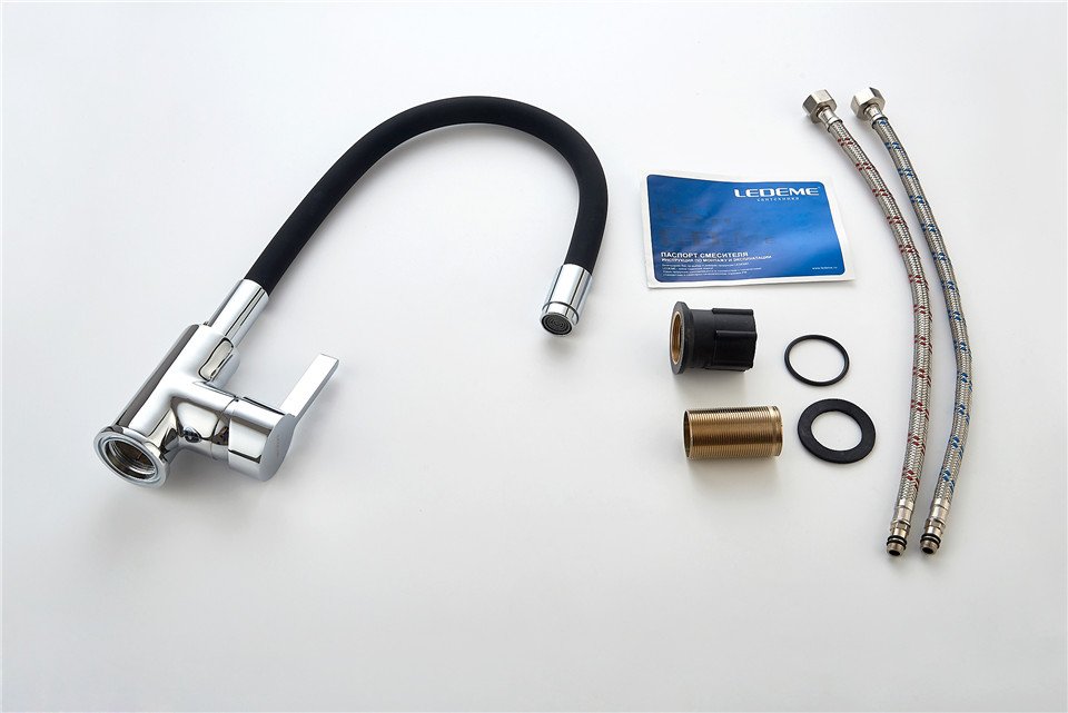 картинка Смеситель Ledeme L4898-2 черный 