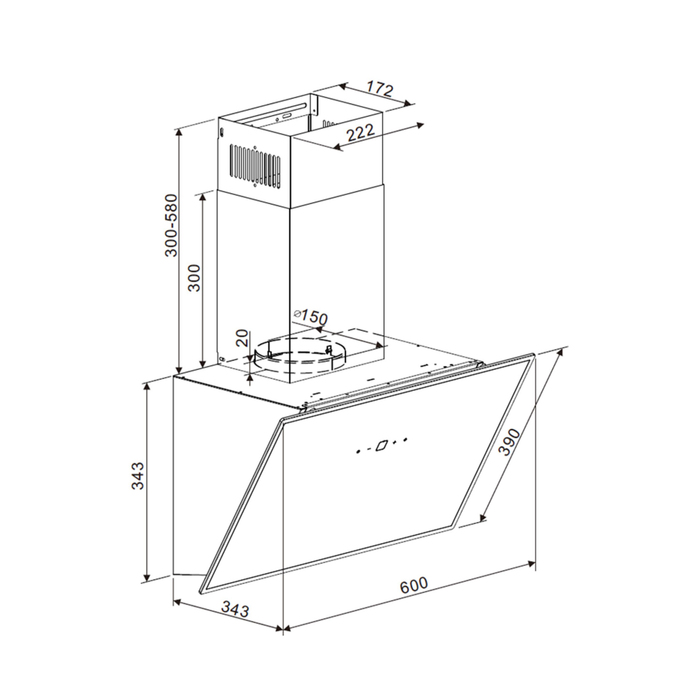 картинка Кухонная вытяжка Maunfeld EAGLE 850 60 GLASS BLACK 