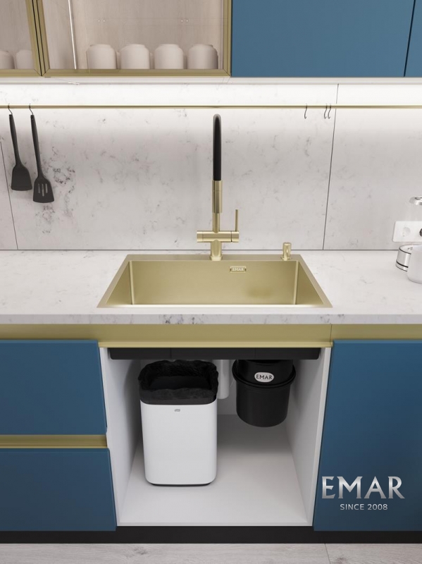 картинка Кухонная мойка Emar EMB-660(TOP) PVD Matt Gold 