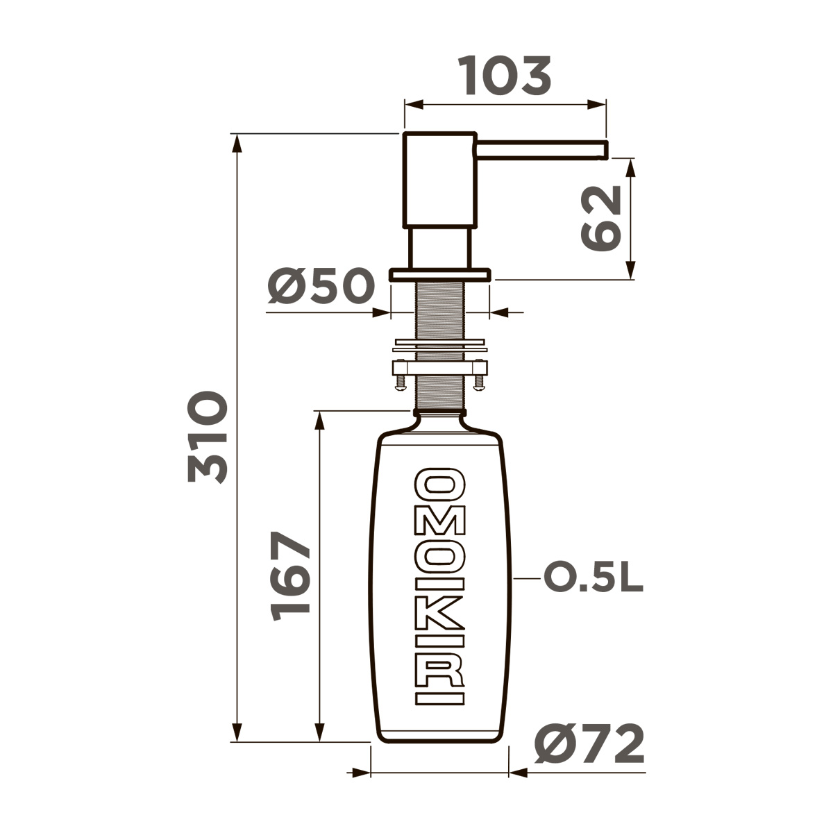 картинка Дозатор для мыла Omoikiri ОМ-08 