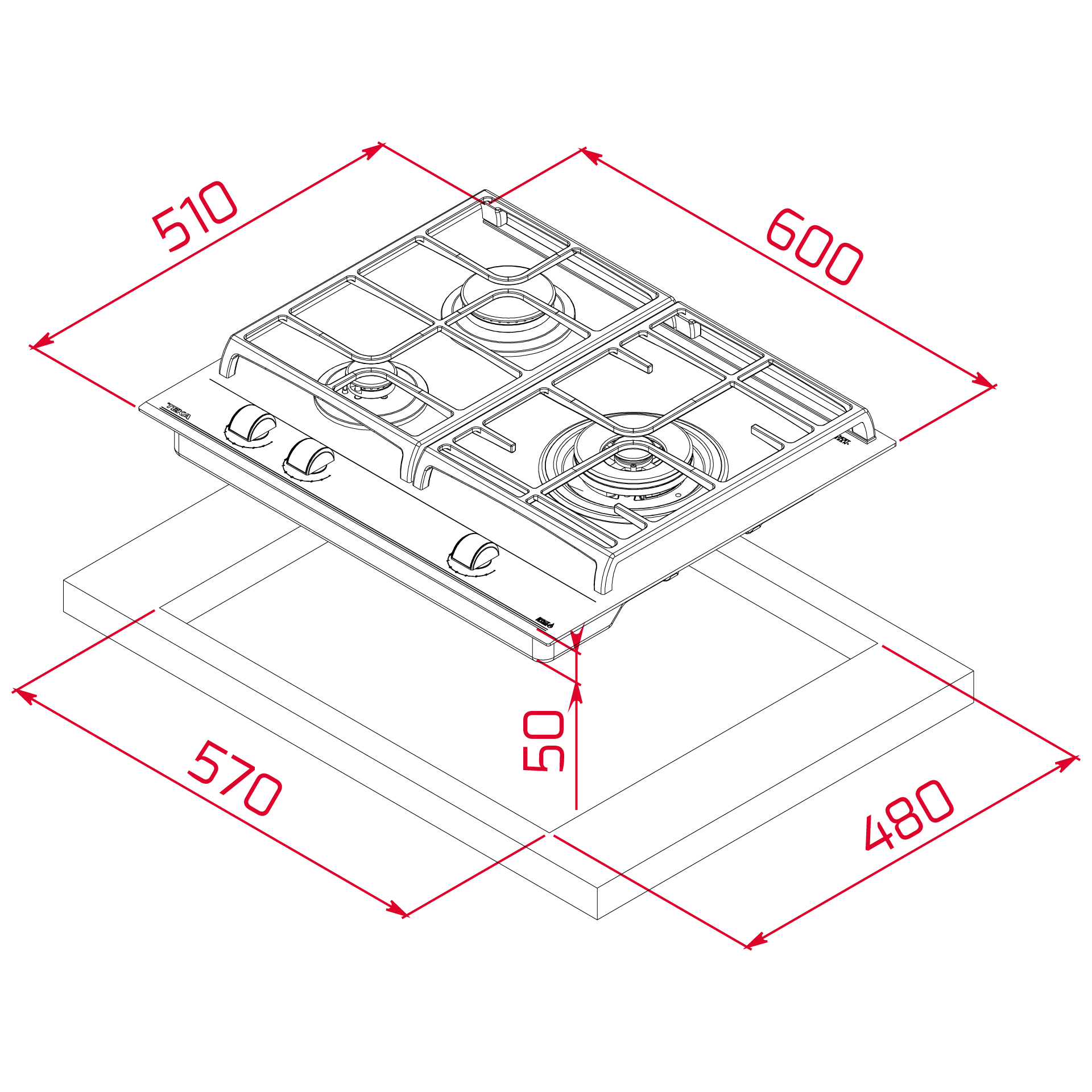 картинка Варочная панель Teka TOTAL GZC 63310 XBN BLACK черный 