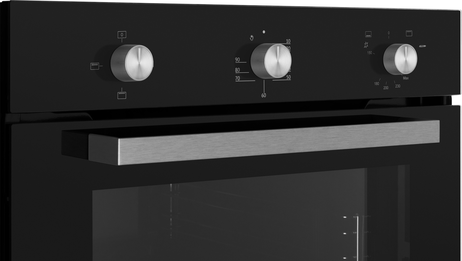 картинка Газовый духовой шкаф Weissgauff WGO 706 BLACK GLASS 