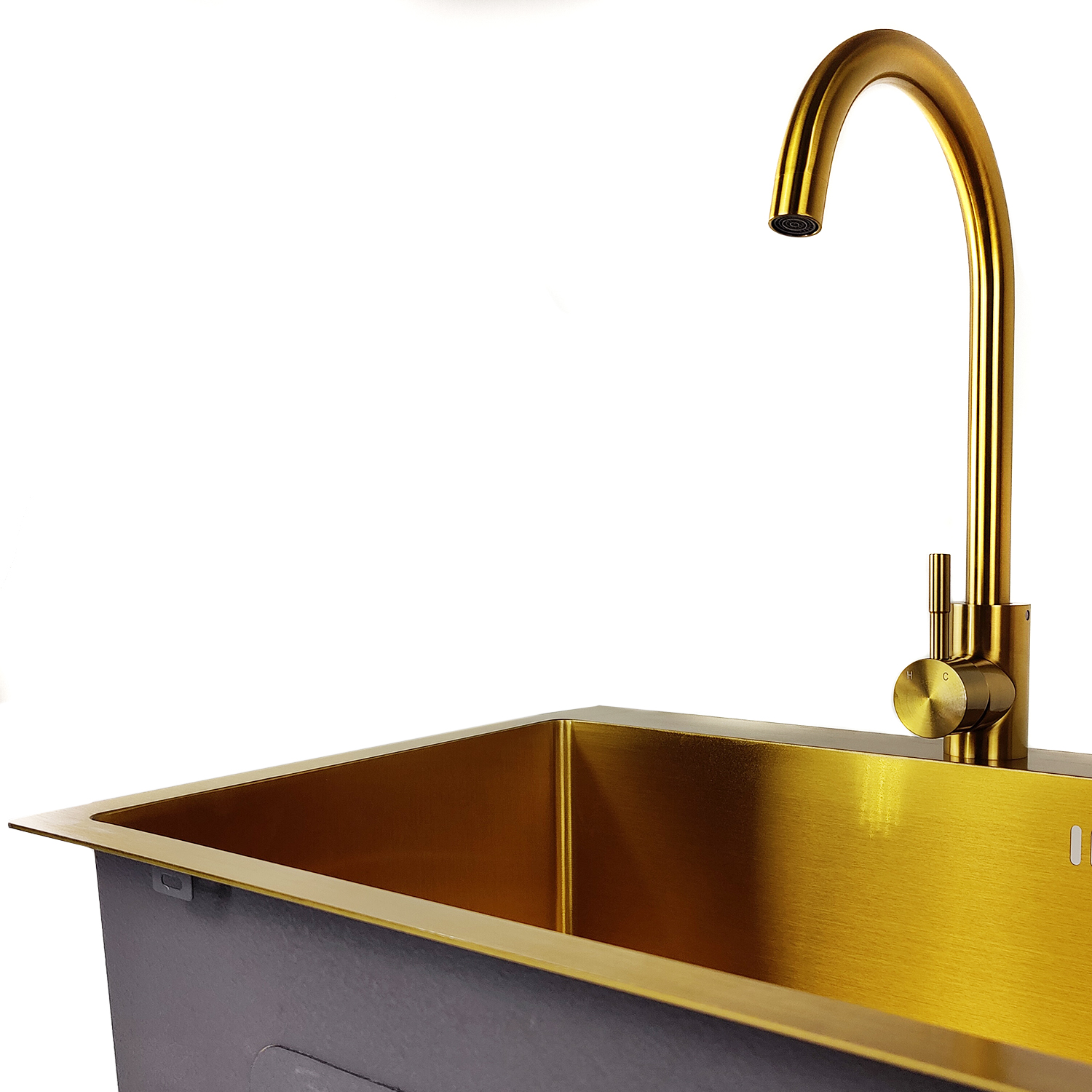 картинка Комплект Emar PVD GOLDEN (мойка, смеситель, дозатор)  